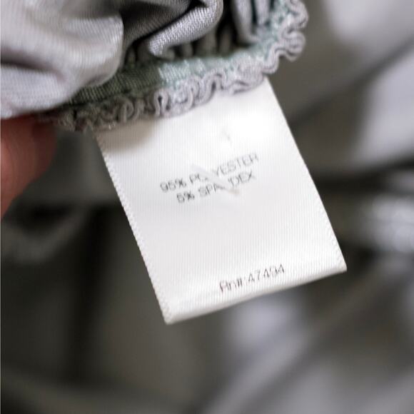 Norma Kamali One Shoulder Lame Mini Dress Silver Metallic Ruffle Drape SZ M - Picture 8 of 9